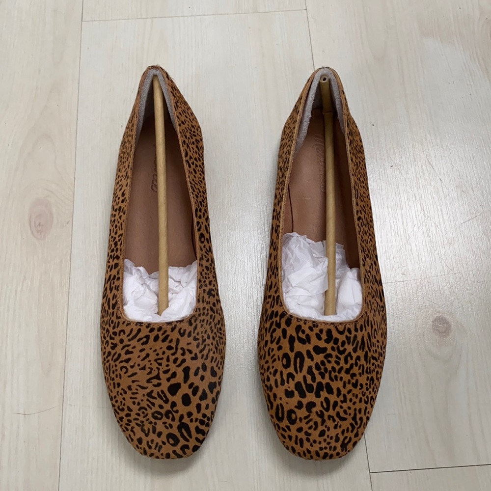 NIB Madewell The Cory Flat in Leopard Calf Hair size 9